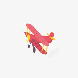 粉色的卡通飞机元素素材