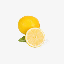黄色剖开柠檬素材