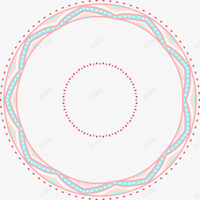多彩花纹圆圈png免抠素材_新图网 https://ixintu.com 多彩圆圈 多彩花纹 文艺风 红色圆圈 红色圆点 花纹圆圈
