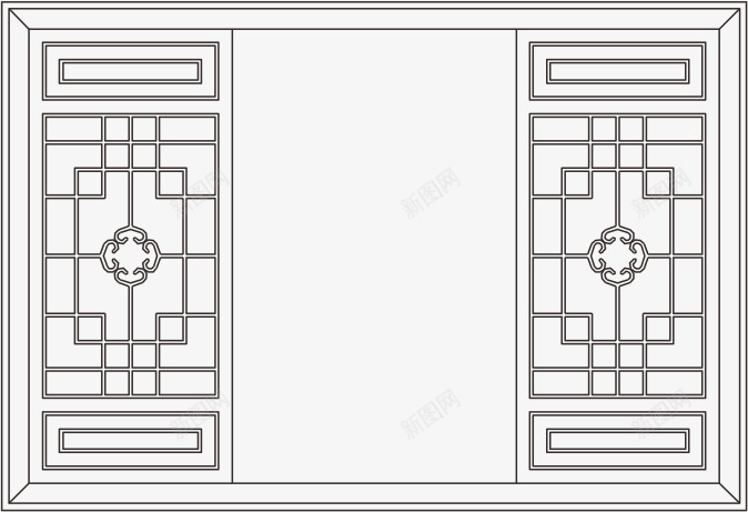 传统古典中式窗png免抠素材_新图网 https://ixintu.com 中式窗框 中式门窗 传统 古典 手绘 线条图