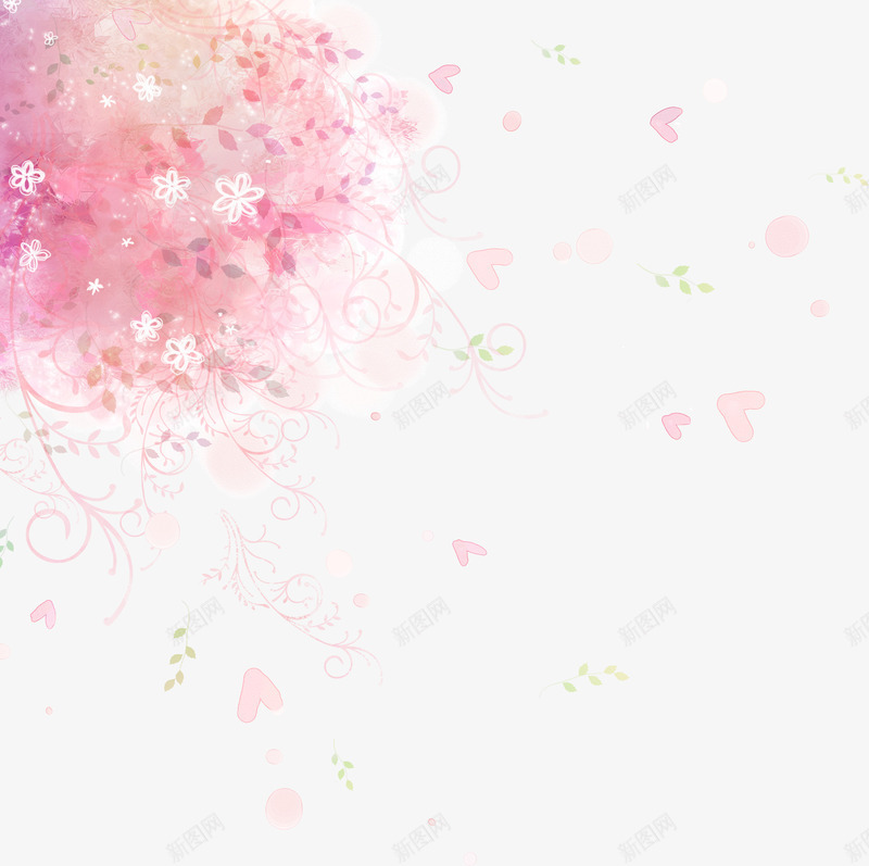 粉色花朵梦幻装饰png免抠素材_新图网 https://ixintu.com 梦幻 粉色 花朵 装饰 设计
