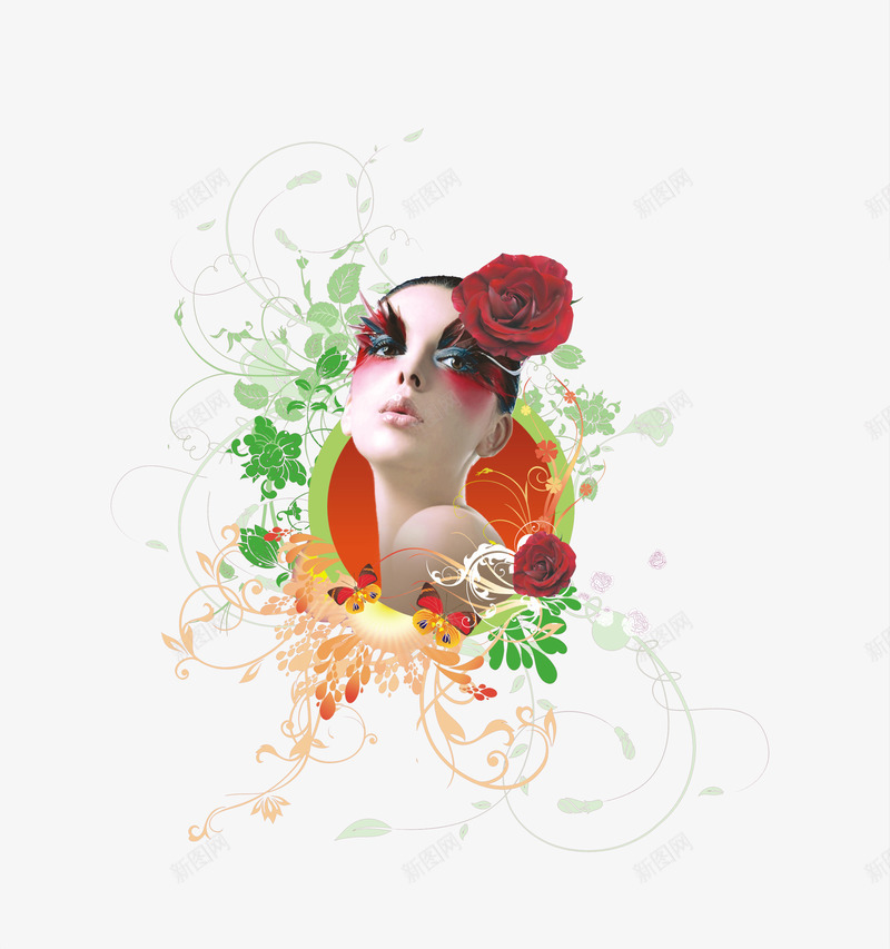 彩色化妆品人物植物装饰png免抠素材_新图网 https://ixintu.com 人物 化妆品 彩色 植物 装饰