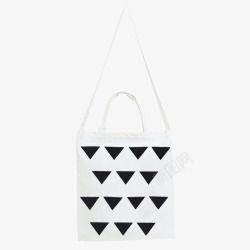 黑色三角形装饰帆布袋素材
