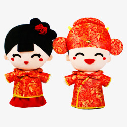 中式可爱帽子娃娃素材