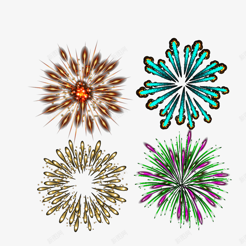 多个彩色烟花矢量图eps免抠素材_新图网 https://ixintu.com 多个 烟花 礼花 绚丽 矢量图