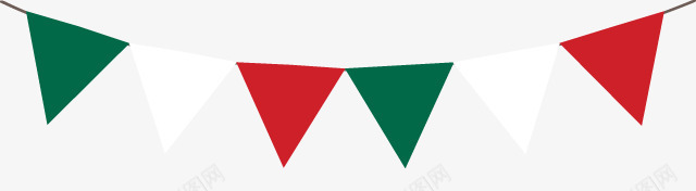 一排装饰件png免抠素材_新图网 https://ixintu.com 三角形 白色 红色 绿色
