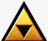 金色三角形金属图标图标