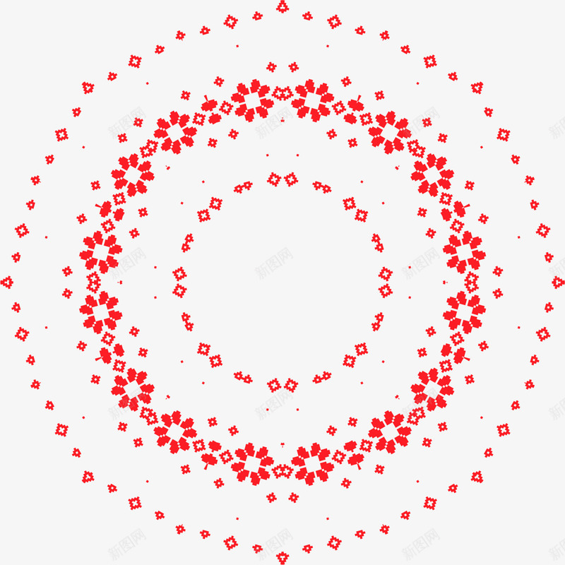 红色清新花圈png免抠素材_新图网 https://ixintu.com 梦幻圆点 清新圆点 简约鲜花 红色花圈 美丽花圈 边框纹理