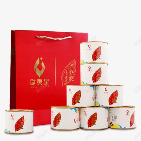 大红袍茶png免抠素材_新图网 https://ixintu.com 产品包装 产品实物 武夷星 红色包装 茶叶