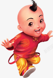 欢乐中式服装儿童男童素材
