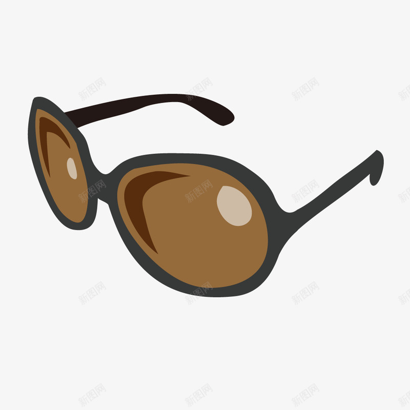 棕色的卡通眼镜装饰png免抠素材_新图网 https://ixintu.com 免抠图 卡通眼镜 效果图 眼镜 装饰图 装饰画
