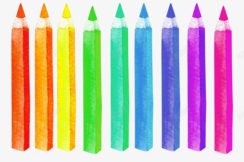 一排整齐的彩色画笔png免抠素材_新图网 https://ixintu.com 免抠图 彩色效果图 彩色画笔 手绘画笔 文具 画笔 装饰图