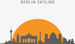 柏林剪影德国柏林城市剪影矢量图高清图片