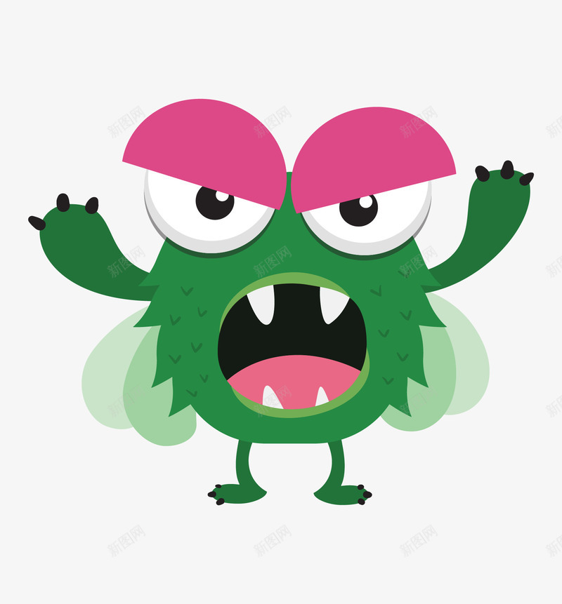 绿色卡通怪物png免抠素材_新图网 https://ixintu.com 卡通怪物 大眼睛怪物 怪物 手绘怪物 效果图 绿色妖怪 绿色怪物