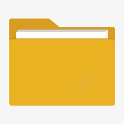 黄色扁平化文件夹元素矢量图素材
