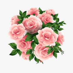 粉色浪漫牡丹花束矢量图素材