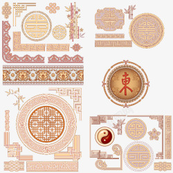 中式古典花纹矢量图素材