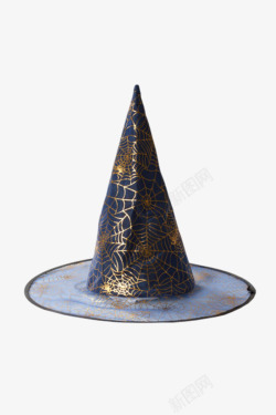 立体锥形蓝色蜘蛛网魔术帽子实物高清图片