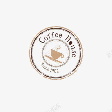 咖啡复古标签图标图标