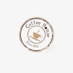 咖啡杯标志咖啡复古标签图标高清图片