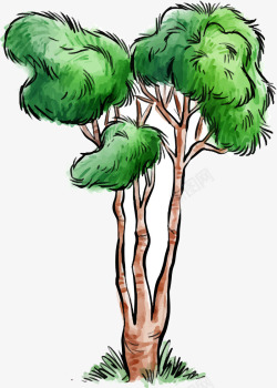效果图绿化手绘创意景观树水彩树元素矢量图高清图片