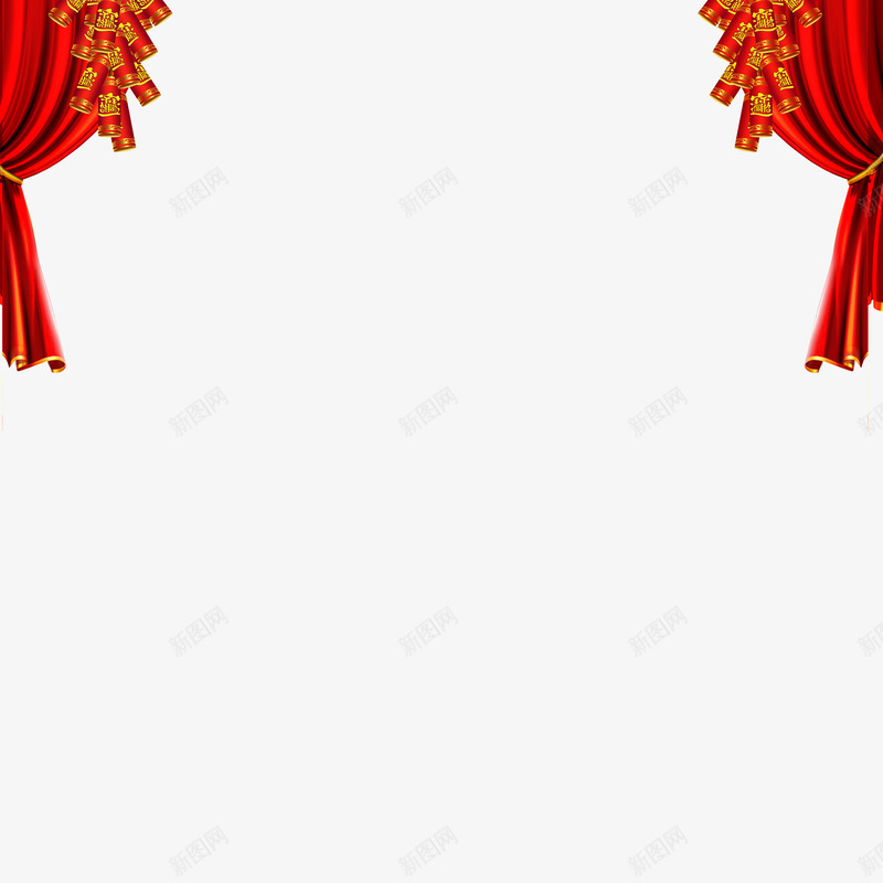 喜庆窗帘幕布png免抠素材_新图网 https://ixintu.com 喜庆窗帘 平面设计 红色幕布 设计素材