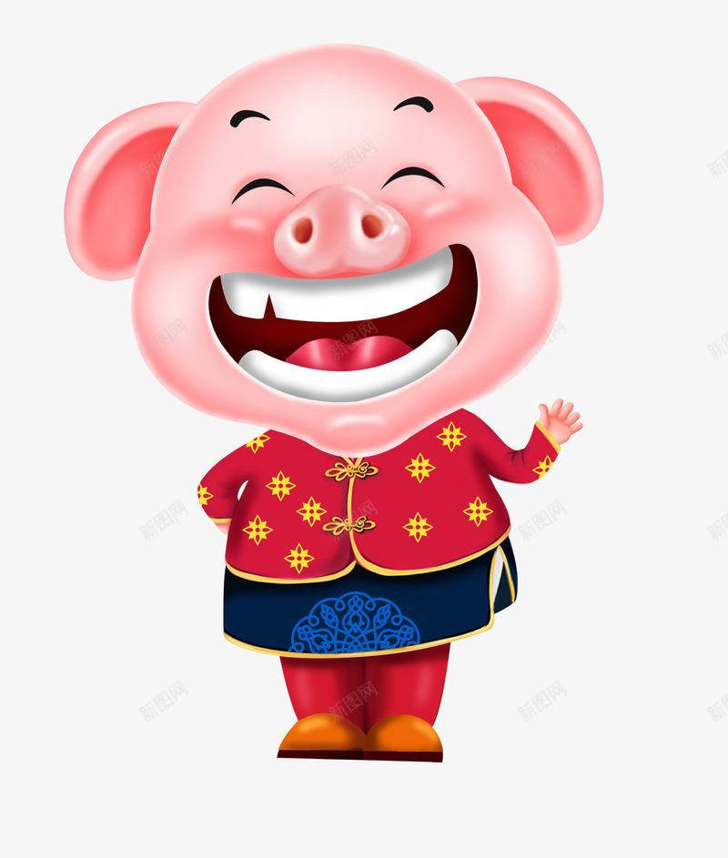 可爱笑得很开心的猪psd免抠素材_新图网 https://ixintu.com 2019年 卡通猪 可爱 可爱笑得很开心的猪 喜庆 插画 猪 猪年 笑得很开心的猪