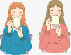 喝水的女孩素材