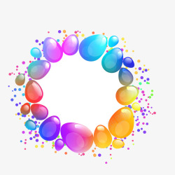 彩色圆弧渐变气球元素矢量图素材