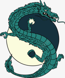 盘旋在太极中的青龙盘旋在太极中的青龙高清图片