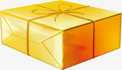 黄色包装好的礼物盒png免抠素材_新图网 https://ixintu.com 包装 礼物 黄色