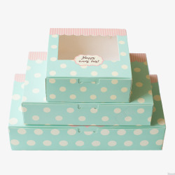 饼干盒包装外观蓝色波点蛋糕盒高清图片