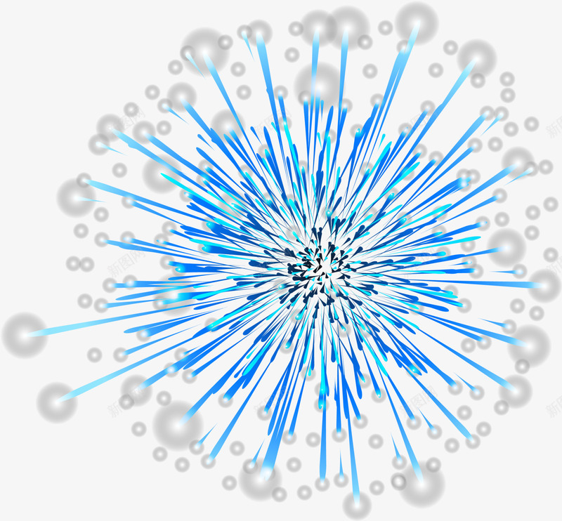 蓝色闪耀节庆烟花png免抠素材_新图网 https://ixintu.com 新年 新春 春节快乐 烟火 节庆礼花 蓝色烟花
