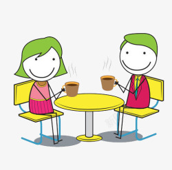 聊天的美女免抠约会喝茶聊天的男女高清图片