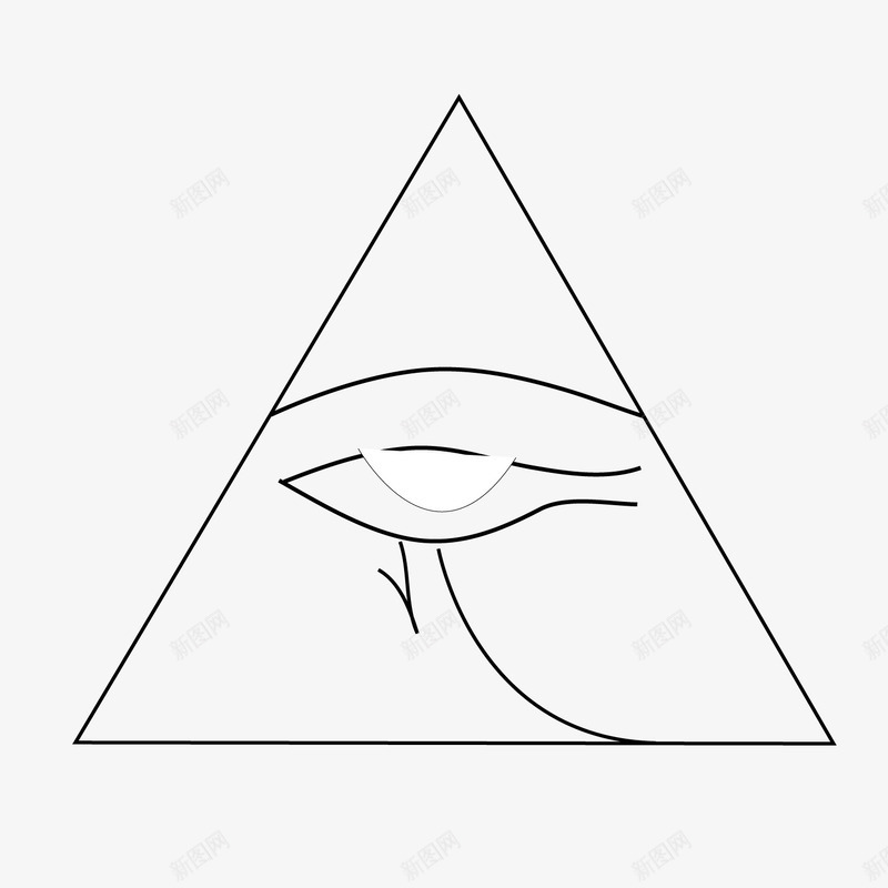 黑色线条三角形眼睛矢量图图标ai_新图网 https://ixintu.com 三角型 三角形 眼睛 眼睛图标 矢量图 线条 黑色