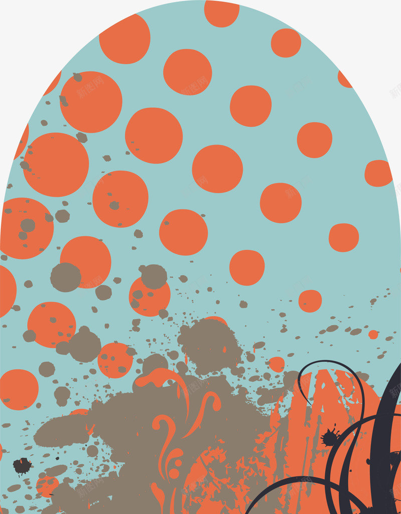 蓝色圆点滑板png免抠素材_新图网 https://ixintu.com 斑斓图案 椭圆图案 橙色圆圈 清新纹理 蓝色滑板 装饰图案
