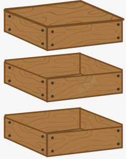 立体风格三层木箱素材