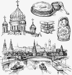 手绘俄罗斯城市手绘俄罗斯城市高清图片