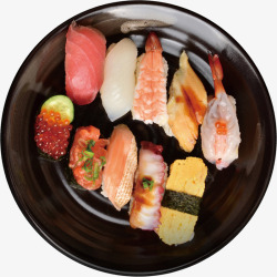 盘子上的美味日本料理素材