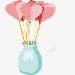 高品质粉红花瓶扁平化爱情浪漫求婚粉红高清图片