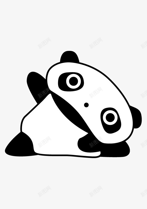 熊猫矢量图图标eps_新图网 https://ixintu.com 免费png手绘图 喜庆 填色练习 扁平 矢量图 简约 黑白