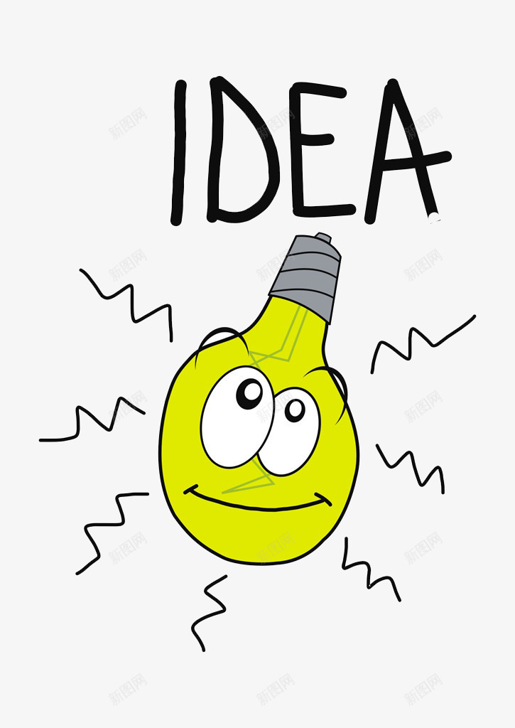 Ideapng免抠素材_新图网 https://ixintu.com 卡通 壁纸 封面 彩色手绘 电灯泡 英文字母
