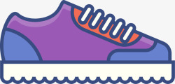 紫色的手绘鞋子元素素材