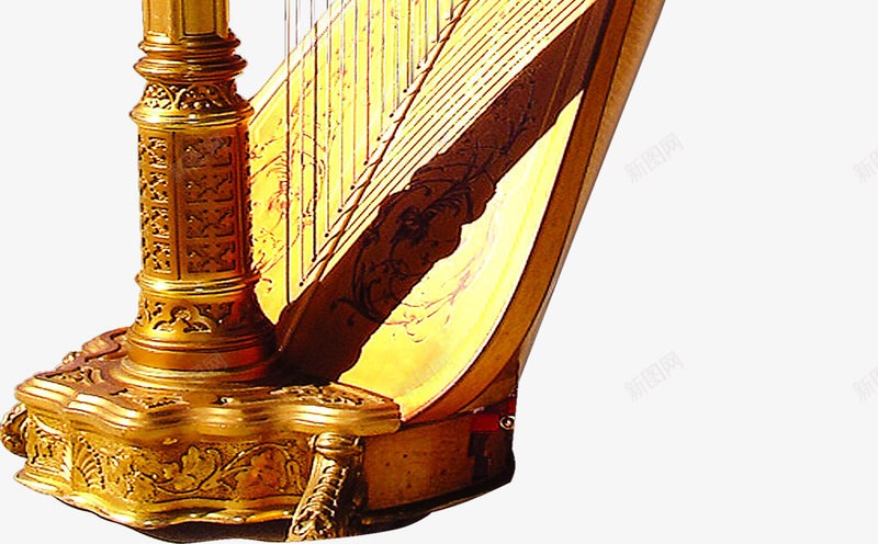 古典金色乐器中式png免抠素材_新图网 https://ixintu.com 中式 乐器 古典 金色