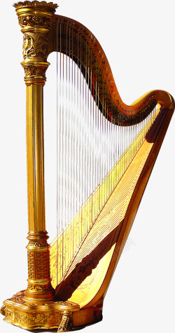 古典金色乐器中式素材