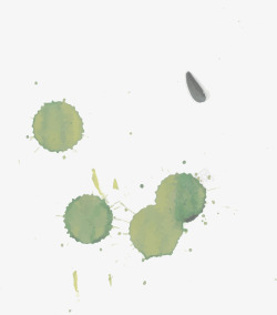 绿色的水渍手绘绿色圆点高清图片