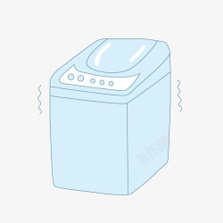 洗衣机效果蓝色全自动洗衣机高清图片