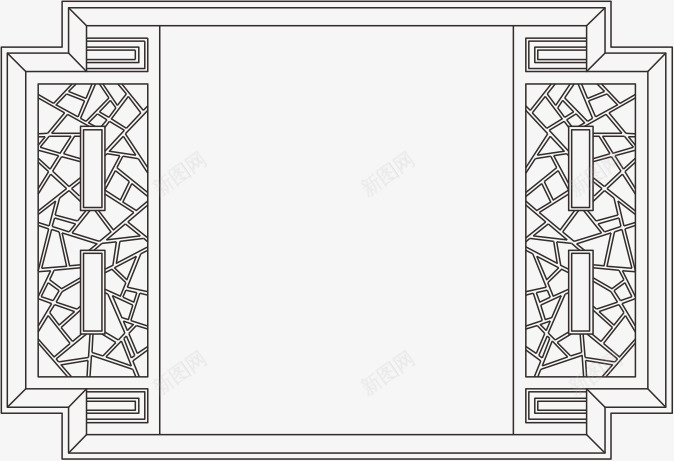 传统古典中式窗png免抠素材_新图网 https://ixintu.com 中式窗框 中式门窗 传统 古典 手绘 线条图