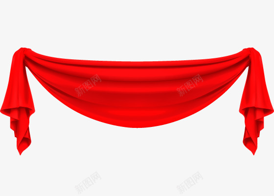 红色装饰布条png免抠素材_新图网 https://ixintu.com 喜庆 布条 横布 红色