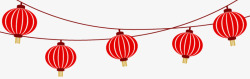 条纹绳子挂着的大红灯笼简图高清图片